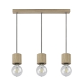 Luster na užetu TRONGO ROUND 3xE27/60W/230V hrast