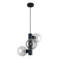 Luster na užetu TUBE 3xE27/60W/230V crna/prozirna