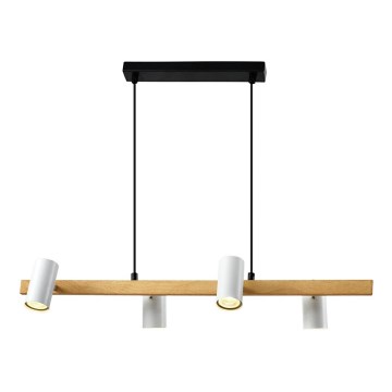 Luster na užetu XILO 4xGU10/25W/230V buk/bijela