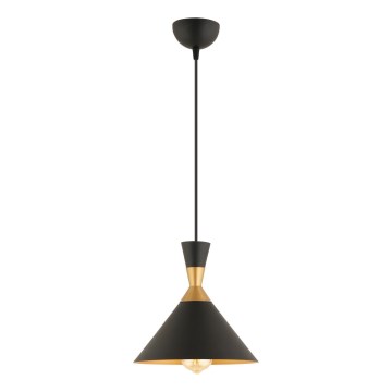 Luster na uzici MONZA 1xE27/40W/230V Ø 25 cm crna/zlato