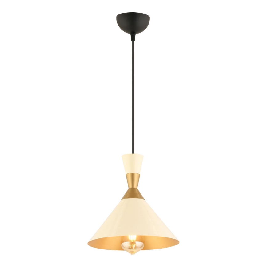 Luster na uzici MONZA 1xE27/40W/230V Ø 25 cm krema/zlato