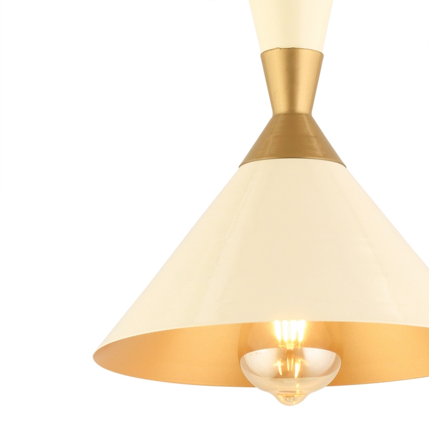 Luster na uzici MONZA 1xE27/40W/230V Ø 25 cm krema/zlato