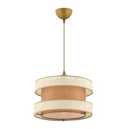 Luster na vrvici HALO 1xE27/60W/230V smeđa/kremasta