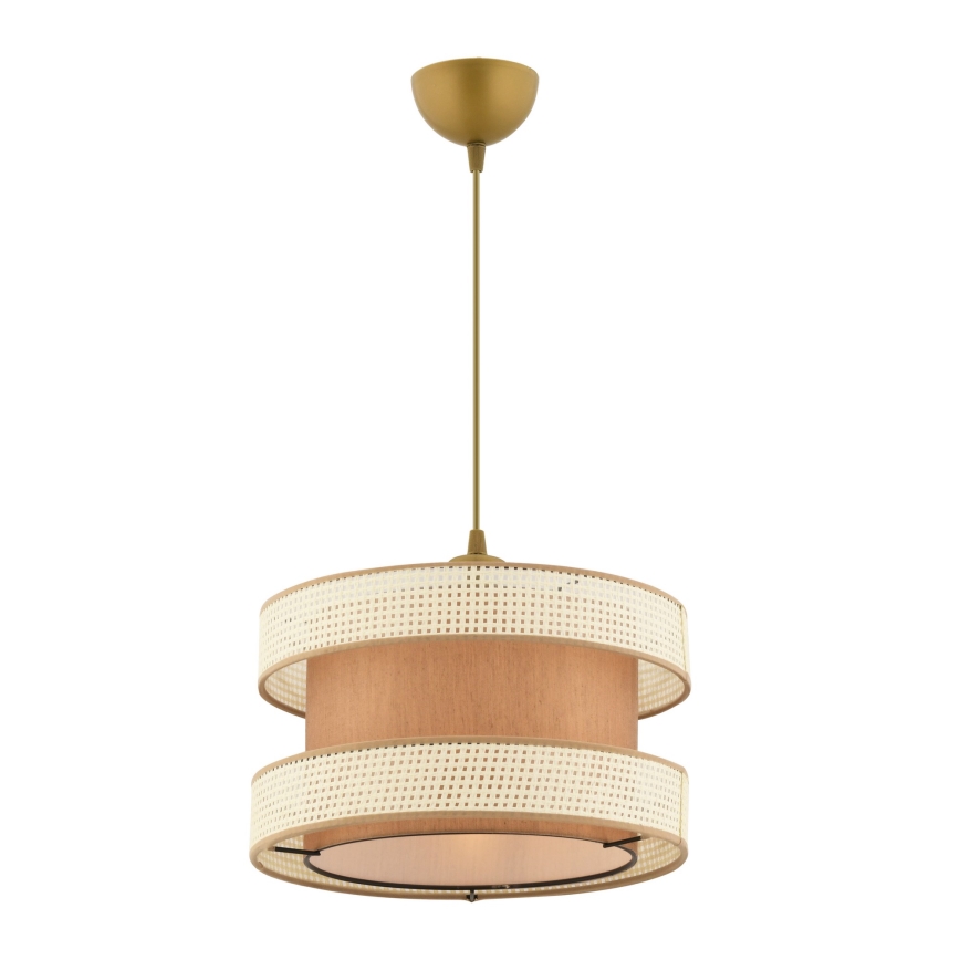 Luster na vrvici HALO 1xE27/60W/230V smeđa/kremasta