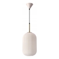 Luster na žici CRESTO 1xE27/40W/230V bijela/zlatna