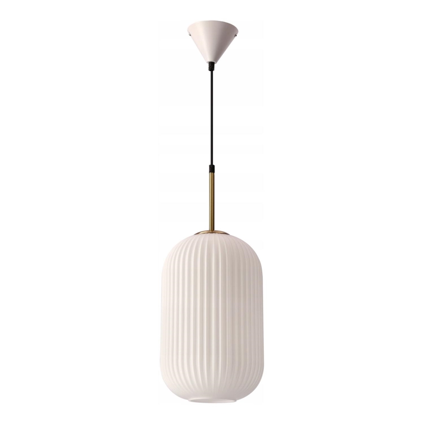 Luster na žici CRESTO 1xE27/40W/230V bijela/zlatna