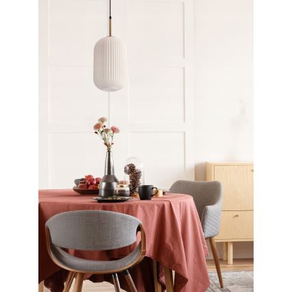 Luster na žici CRESTO 1xE27/40W/230V bijela/zlatna