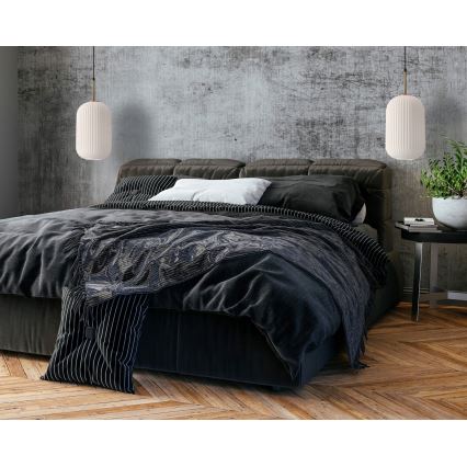 Luster na žici CRESTO 1xE27/40W/230V bijela/zlatna