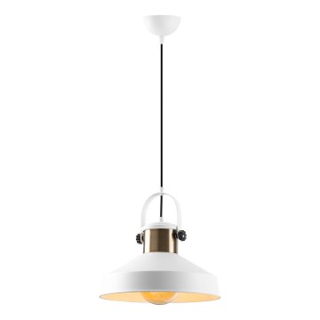 Luster na žici DODO 1xE27/40W/230V bijela/bronzana