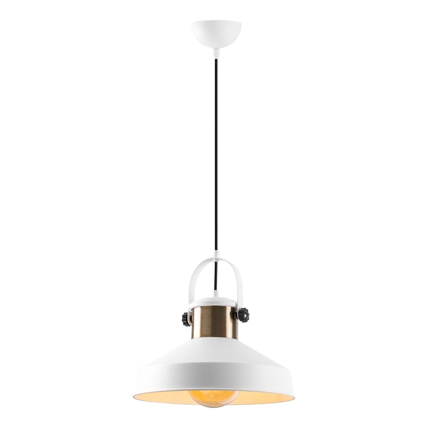 Luster na žici DODO 1xE27/40W/230V bijela/bronzana