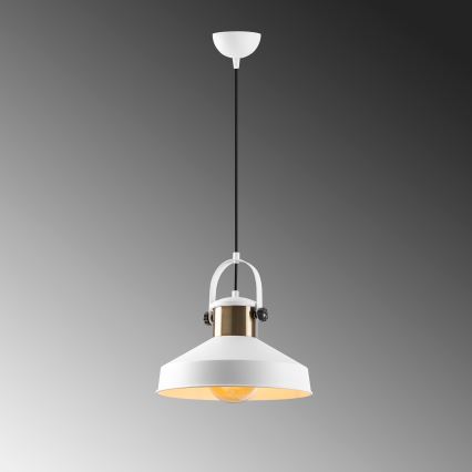 Luster na žici DODO 1xE27/40W/230V bijela/bronzana