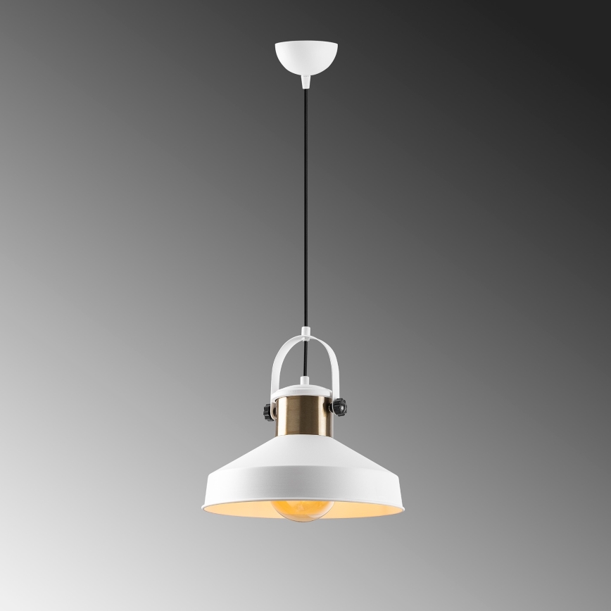 Luster na žici DODO 1xE27/40W/230V bijela/bronzana