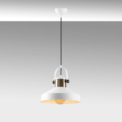 Luster na žici DODO 1xE27/40W/230V bijela/bronzana