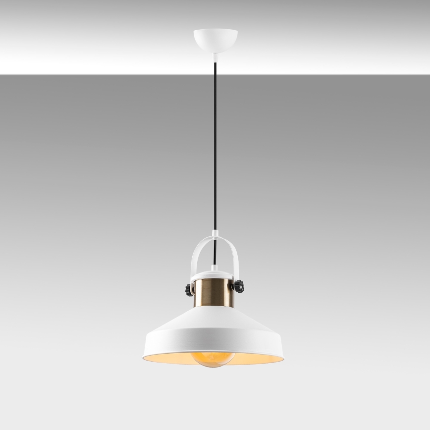 Luster na žici DODO 1xE27/40W/230V bijela/bronzana