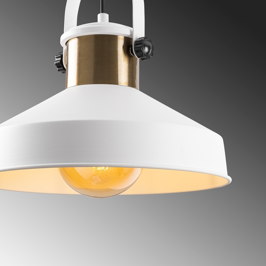 Luster na žici DODO 1xE27/40W/230V bijela/bronzana
