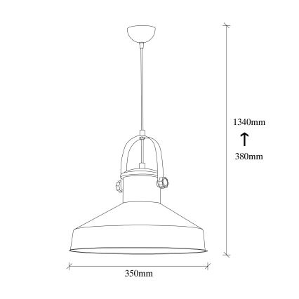 Luster na žici DODO 1xE27/40W/230V bijela/bronzana
