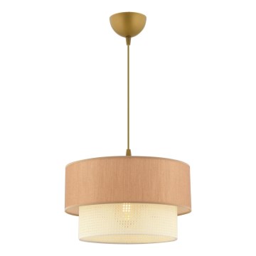 Luster na žici ECHO 1xE27/60W/230V smeđi/kremasti