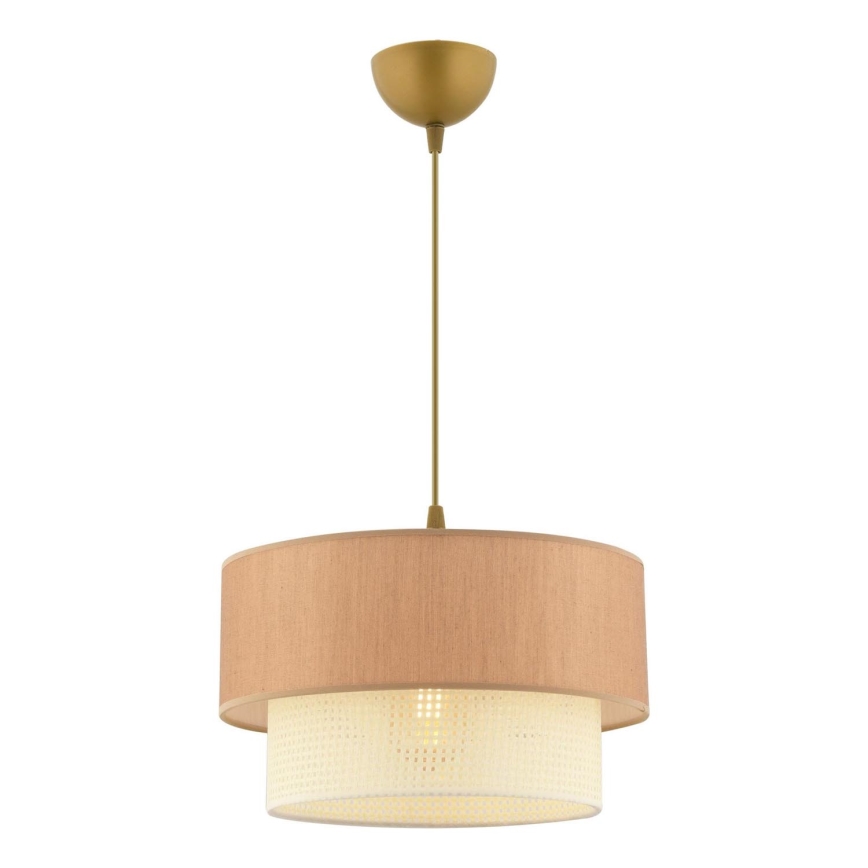 Luster na žici ECHO 1xE27/60W/230V smeđi/kremasti