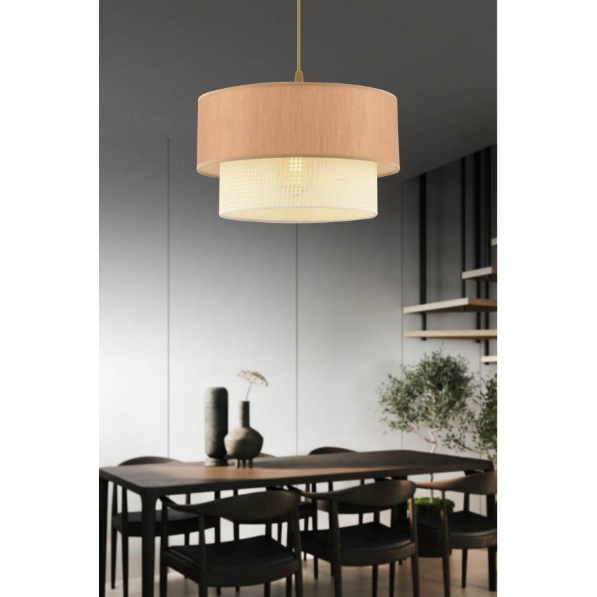 Luster na žici ECHO 1xE27/60W/230V smeđi/kremasti