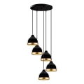 Luster na žici YILDO 5xE27/40W/230V crna/zlatna