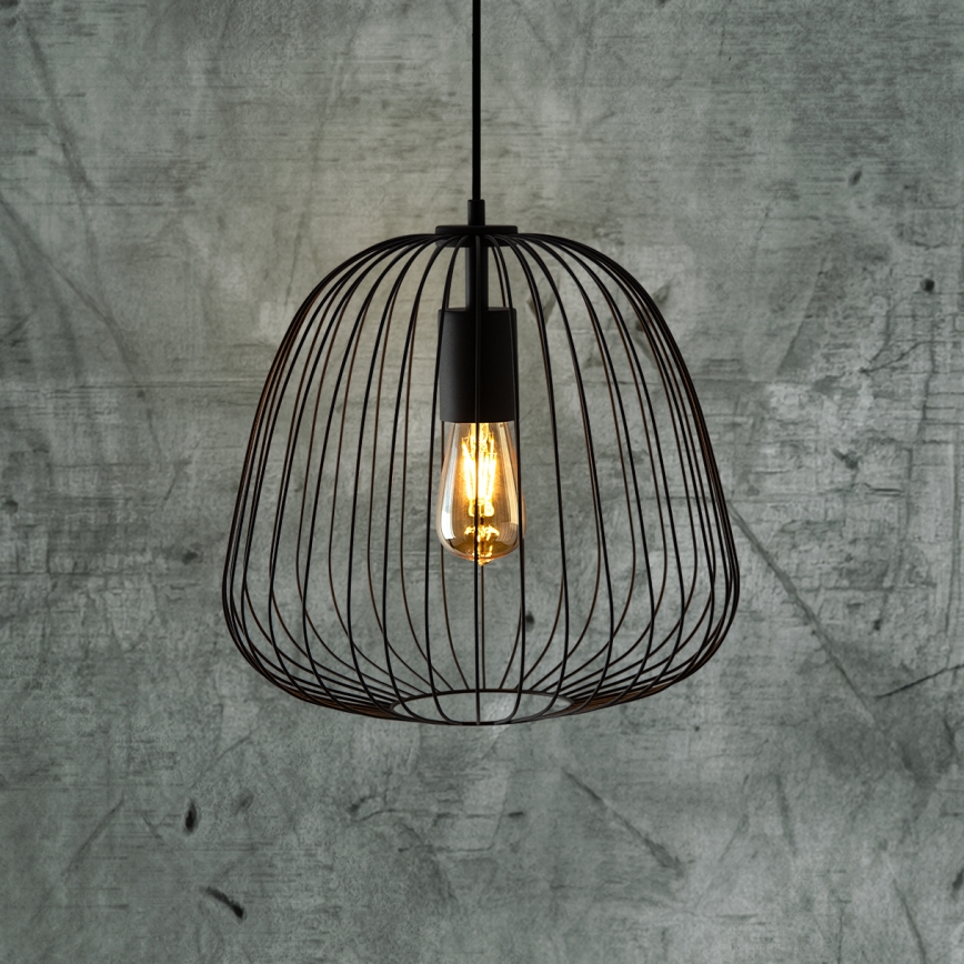 Luster OVELLA na sajli 1xE27/15W/230V, promjer 36 cm, crni
