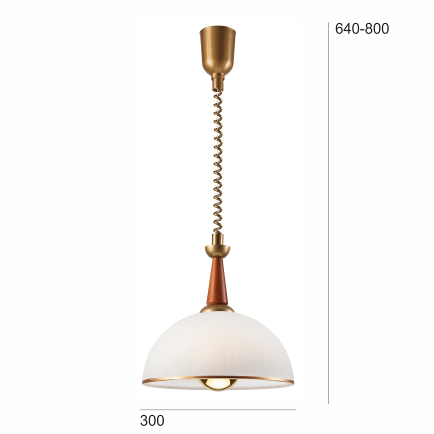 Luster podesive visine CHIARA 1xE27/60W/230V tamno smeđa/bukva