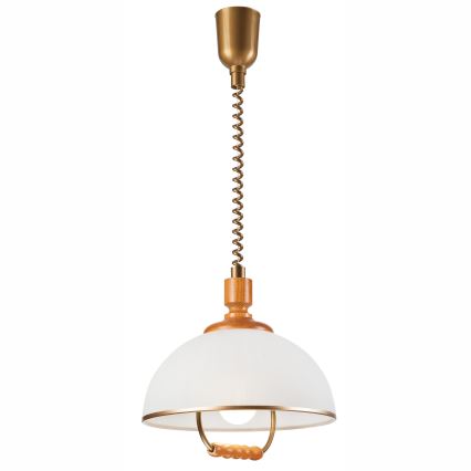 Luster podesive visine RAMONA 1xE27/60W/230V bež/smeđa/bor