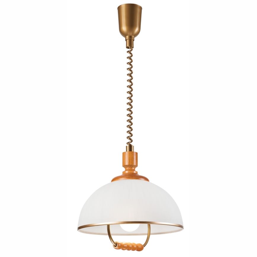 Luster podesive visine RAMONA 1xE27/60W/230V bež/smeđa/bor