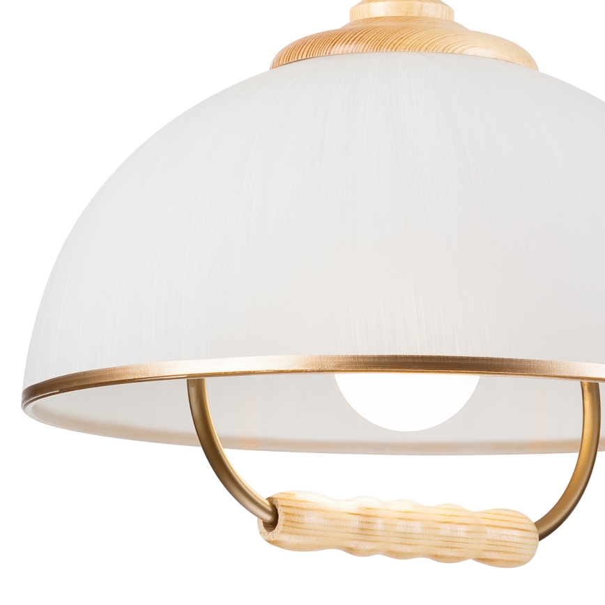 Luster podesive visine RAMONA 1xE27/60W/230V bež/svjetlosmeđa/bor