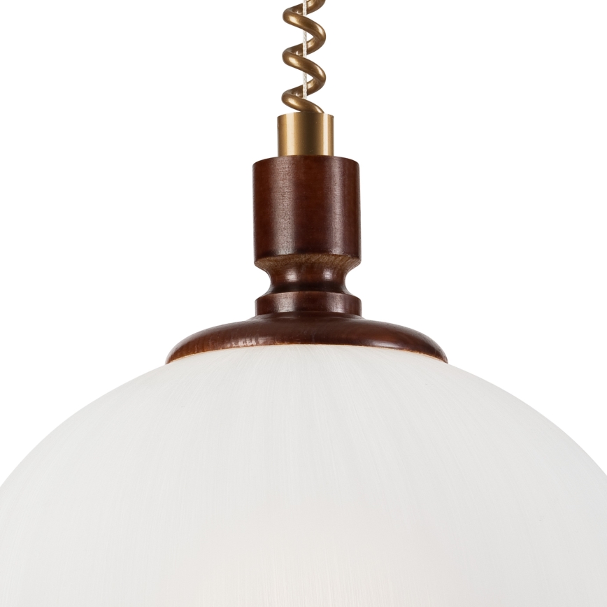 Luster podesive visine RAMONA 1xE27/60W/230V bež/tamno smeđa/bor