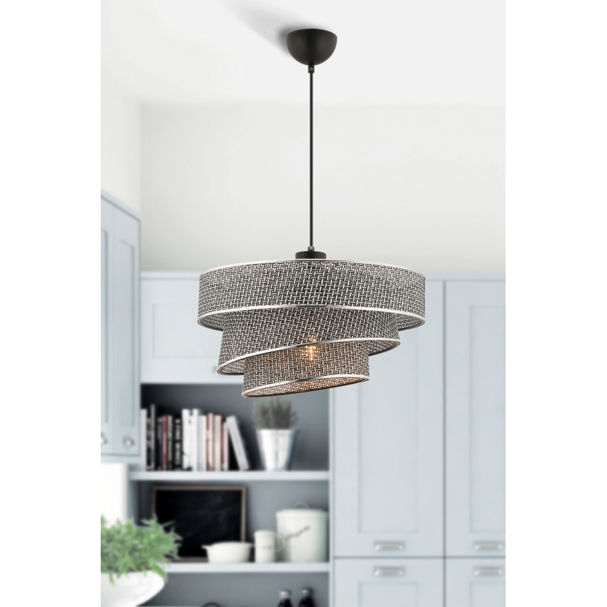 Luster s kabelom COUPER 1xE27/60W/230V siva/sjaj krom