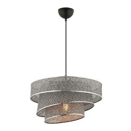 Luster s kabelom COUPER 1xE27/60W/230V siva/sjaj krom