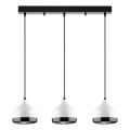 Luster s kablom YILDO 3xE27/40W/230V bela/crna