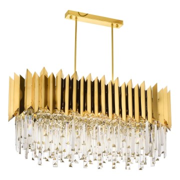 Luster s lancem CRYSTALLINE 8xE27/40W/230V zlatni