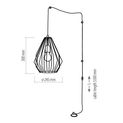 Luster s utikačem za utičnicu BRYLANT 1xE27/60W/230V