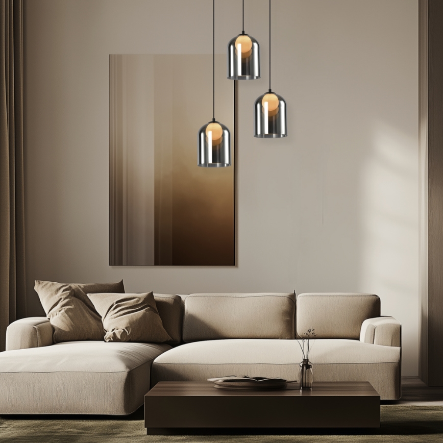 Luster sa užepljenom KLEA 1xG9/15W/230V dimljeno crna