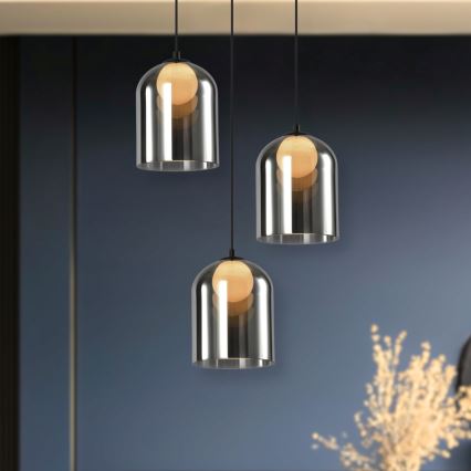 Luster sa užepljenom KLEA 1xG9/15W/230V dimljeno crna
