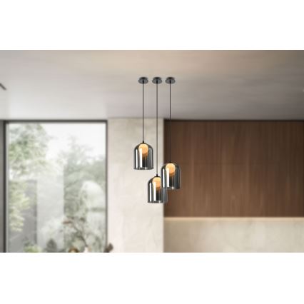 Luster sa užepljenom KLEA 1xG9/15W/230V dimljeno crna