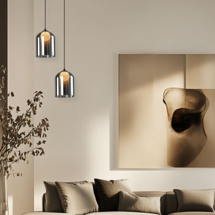 Luster sa užepljenom KLEA 1xG9/15W/230V dimljeno crna