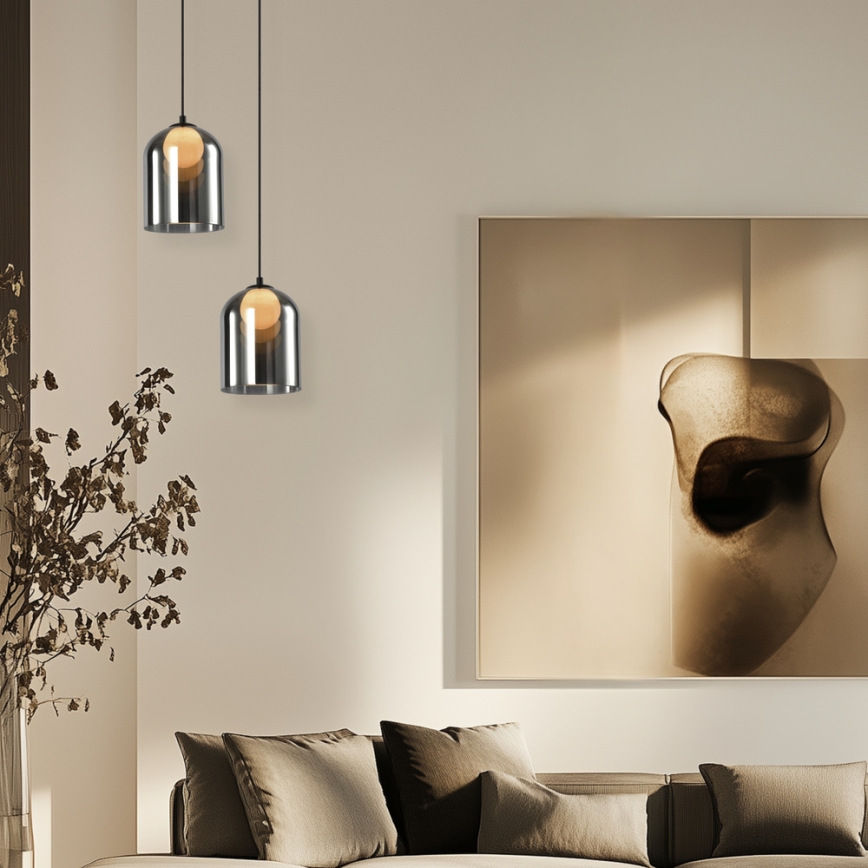 Luster sa užepljenom KLEA 1xG9/15W/230V dimljeno crna