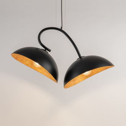 Luster na užetu SPACE 2xE27/60W/230V crna/mesing