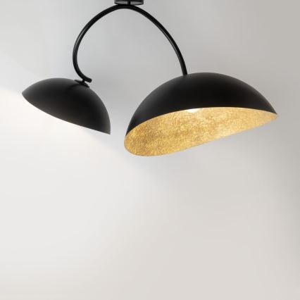 Luster na štapu SPACE 2xE27/60W/230V crna/zlatna