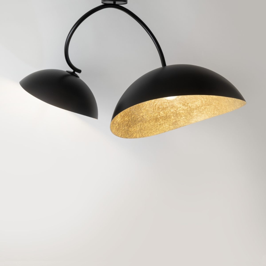 Luster na štapu SPACE 2xE27/60W/230V crna/zlatna