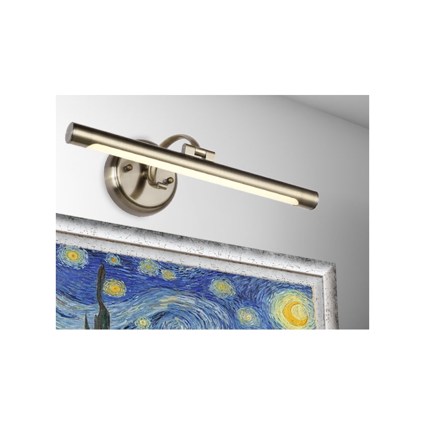 LUXERA 62301 - LED svjetiljka za slike MOSSARIO LED/8W/230V mesing