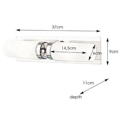 Markslöjd 102478 - Zidna svjetiljka za kupaonicu NORRSUNDET 2xE14/40W/230V IP44