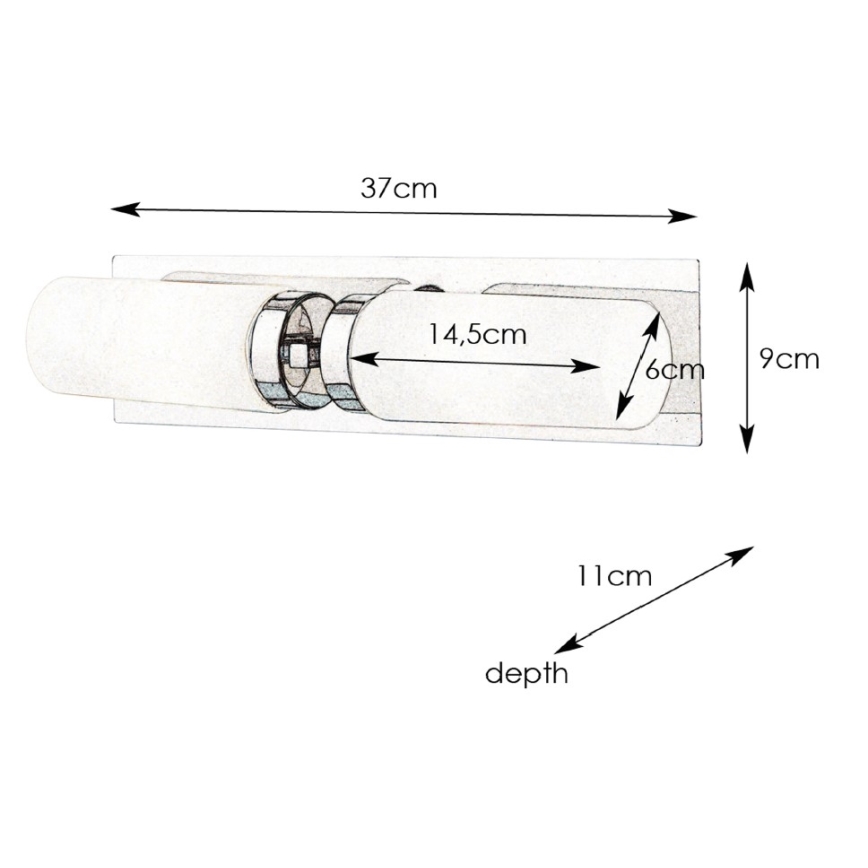 Markslöjd 102478 - Zidna svjetiljka za kupaonicu NORRSUNDET 2xE14/40W/230V IP44