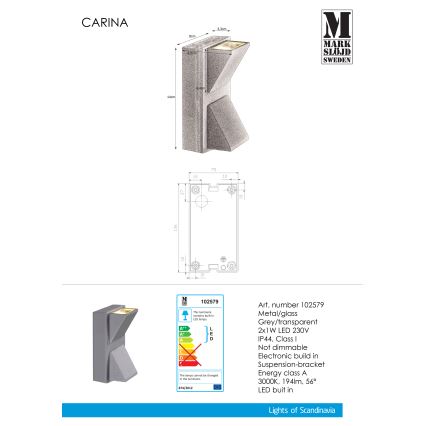 Markslöjd 102579 - LED Vanjska zidna svjetiljka CARINA 2xLED/1W/230V IP44