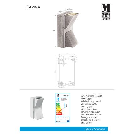 Markslöjd 104734 - LED Vanjska zidna svjetiljka CARINA 2xLED/1W/230V IP44
