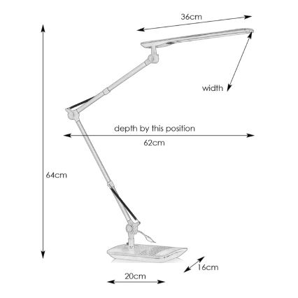 Markslöjd 105683 - LED Stolna lampa STUDY LED/5W/230V