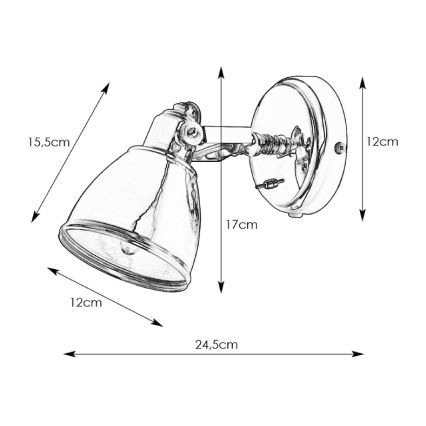 Markslöjd 105814 - Zidna svjetiljka FJÄLLBACKA 1xE14/40W/230V crna